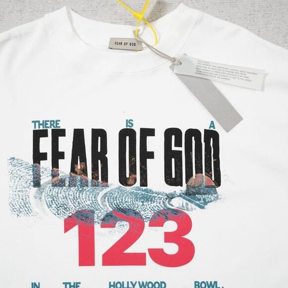 RIVINGTON ROI REBIS FEAR OF GOD T SHIRT White Short Sleeve - Picture 4 of 6